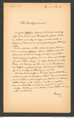 k.k. naturhistorisches Hofmuseum, Intendanzakten 1885-1896 (Hauer), Aktenzahl Z.361.a/1889, Seite 1